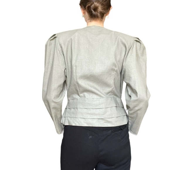 Women's 90’s Olive Green Blazer with Embellished Shoulders - Picture 3 of 3